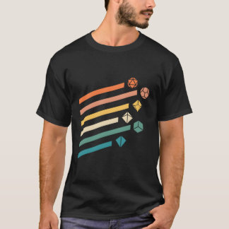 Kleuren Minimalistische Polyhedral Dice Set Nerdy T-shirt