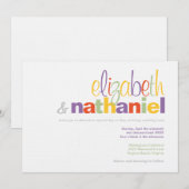 Kleuren: Modern Typografische Weddenschap Kaart (Voorkant / Achterkant)