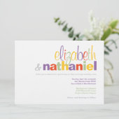 Kleuren: Modern Typografische Weddenschap Kaart (Staand voorkant)