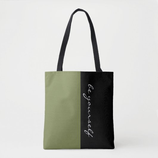 Kleuren OLIVE GREEN & jouw tekst Tote Bag (Voorkant)