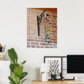 Kleuren Op Een Bakstenen Muur Poster (Thuiskantoor)