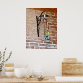 Kleuren Op Een Bakstenen Muur Poster (Keuken)