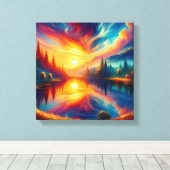 Kleuren op het Meer Canvas Afdruk (Insitu (Houten vloer))