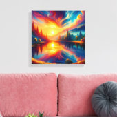 Kleuren op het Meer Canvas Afdruk (Insitu (Woonkamer))
