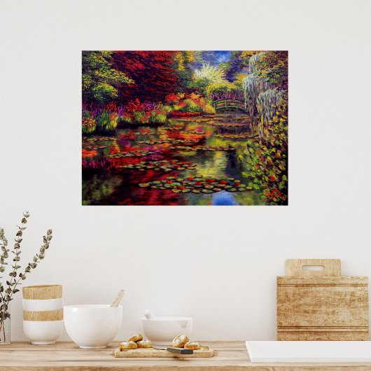 Kleuren op Monet's Pond Poster (Keuken)
