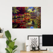 Kleuren op Monet's Pond Poster (Thuiskantoor)