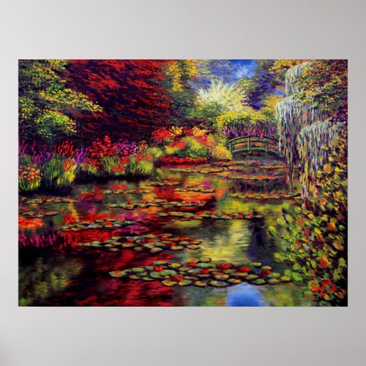 Kleuren op Monet's Pond Poster (Voorkant)