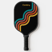  kleuren op zwart gepersonaliseerd pickleball paddle (Voorkant)