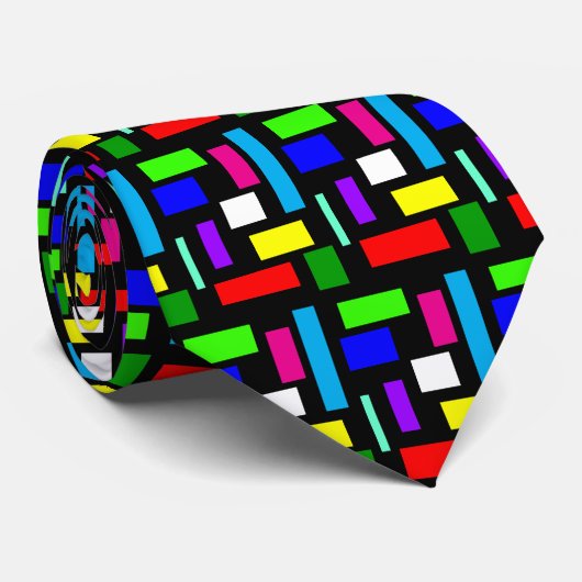 Kleuren op zwart Stropdas (Opgerold)