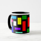 Kleuren op zwarte achtergrond KoffieMok Mok (Voorkant links)