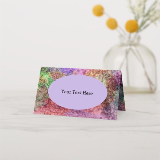  kleuren Paarse Roze Geel Groen Gewerveld Plaatskaartje (Achterkant)