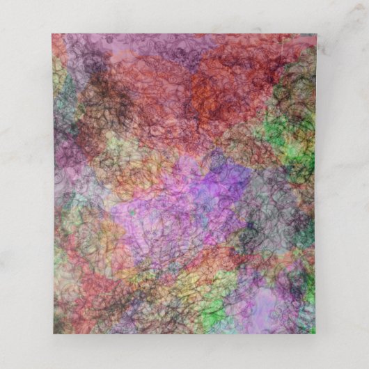  kleuren Paarse Roze Geel Groen Gewerveld Plaatskaartje (Binnenkant ongevouwen)