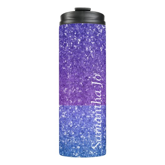 Kleuren pasta in Glitter met naam Thermosbeker (Voorkant)