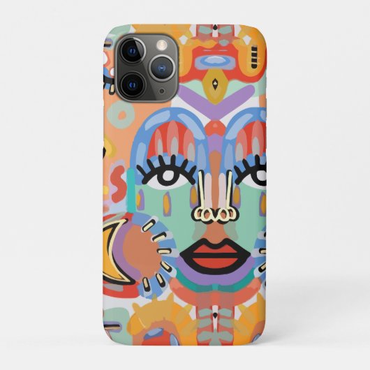 Kleuren, patronen en overlappende gezichten Case-Mate iPhone case (Achterkant)