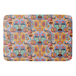 Kleuren, patronen en overlappende vlakken badmat