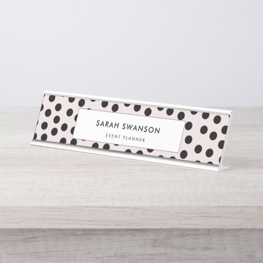 kleuren Polka dots Bureau Naambordje (Voorkant)