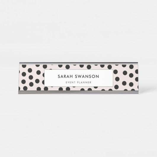  kleuren Polka dots Bureau Naambordje (Voorkant)