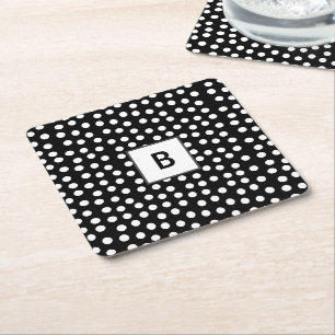  kleuren Polka dots monogram Kartonnen Onderzetters