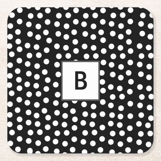  kleuren Polka dots monogram Kartonnen Onderzetters (Voorkant)