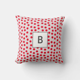 kleuren Polka dots monogram Kussen