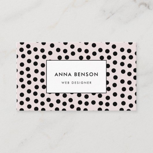  kleuren Polka dots Visitekaartje (Voorkant)