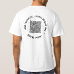 Kleuren QR Code en aangepaste tekst Uw T-shirt Gif<br><div class="desc">Aangepaste kleuren en lettertype - Ontwerp uw eigen T-shirt Voorbeeld met uw QR-code Scan Info Aangepaste tekstkleuren Aangepaste promotionele zakelijke of persoonlijke moderne T-shirts of hoodies / kledinggeschenken - Voeg uw QR-code toe - Afbeelding of Logo - foto / tekst - Naam of andere info / bericht - Formaat wijzigen...</div>