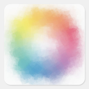 Kleuren Regenboog Blanco Sjabloon Blauw Paars Groe Vierkante Sticker