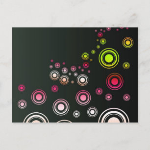 Kleuren rond, muur, vormen rond, kunststijl donker briefkaart
