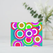 Kleuren rond, muur, vormen rond, kunststijl donker briefkaart (Staand voorkant)