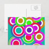 Kleuren rond, muur, vormen rond, kunststijl donker briefkaart (Voorkant / Achterkant)