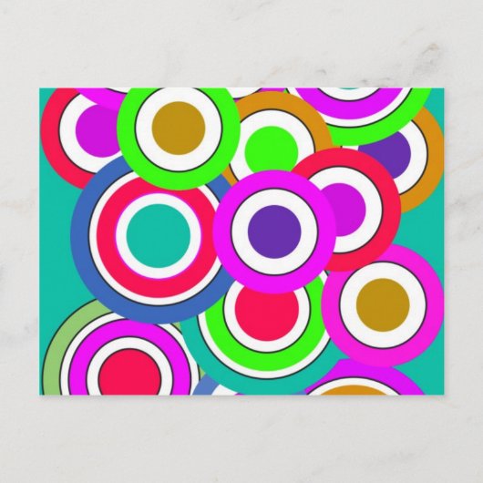 Kleuren rond, muur, vormen rond, kunststijl donker briefkaart (Voorkant)