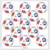 kleuren rood blauw voetbalteam 13 spelers sticker (Vel)