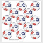 kleuren rood blauw voetbalteam 13 spelers sticker (Vel)