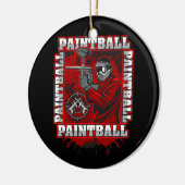 Kleuren rood team van de Speler van de Paintball Keramisch Ornament (Links)