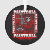 Kleuren rood team van de Speler van de Paintball Ornament (achterkant)