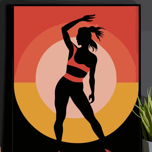 kleuren silhouet meisje poster