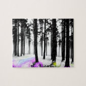 Kleuren Sluipen in zwart-wit Silhouet Forest Legpuzzel (Horizontaal)