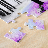 Kleuren Sluipen in zwart-wit Silhouet Forest Legpuzzel (Zijkant)