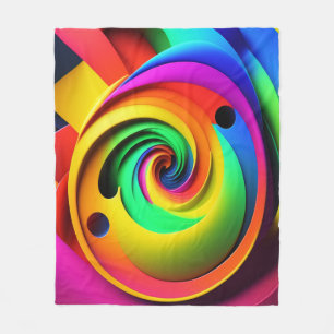 Kleuren Spiraal Kleurrijke 3D Abstracte Geometrisc Fleece Deken