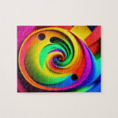 Kleuren Spiraal Kleurrijke 3D Abstracte Geometrisc Legpuzzel (Horizontaal)