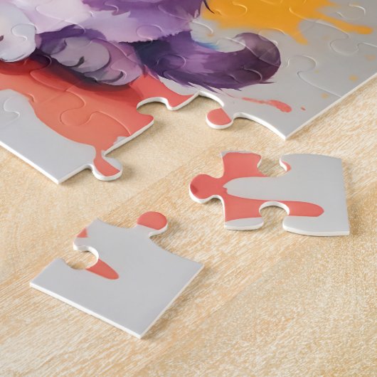 Kleuren Splash Waterverf Cat Legpuzzel (Zijkant)