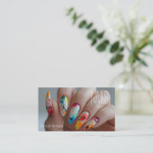 Kleuren Splatter Paint Nail Art Manicurist Loyalit Visitekaartje (Staand voorkant)