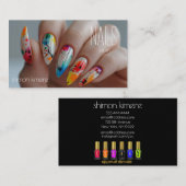 Kleuren Splatter Paint Nail Art Manicurist Loyalit Visitekaartje (Voorkant / Achterkant)