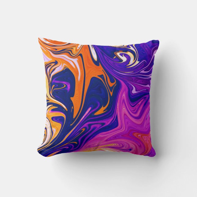 Kleuren Storm | Beste abstracte kleurrijke schilde Kussen (Voorkant)