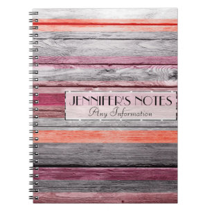 kleuren stripes wood look #5 notitieboek