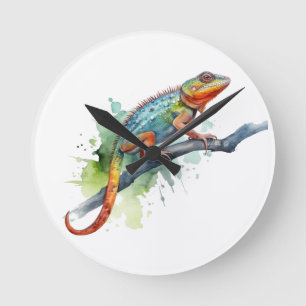 Kleuren Tak: Kameleon Kunst Ronde Klok