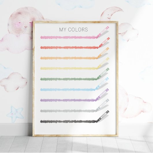 Kleuren tekenen met kleurpotloden - Educatief Post Poster