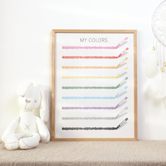 Kleuren tekenen met kleurpotloden - Educatief Post Poster