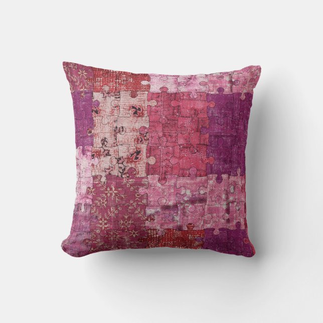Kleuren Textuur Puzzle Kussen (Voorkant)
