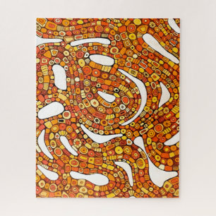 Kleuren uit de jaren 70 Rood Oranje Geel Abstract Legpuzzel